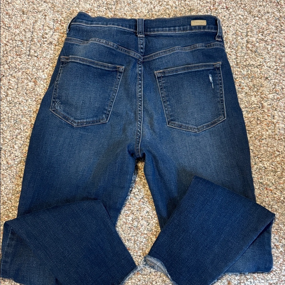 Sneak Peek Dark Blue Distressed Denim high rise Ankle Jeans size 9 - Picture 5 of 5